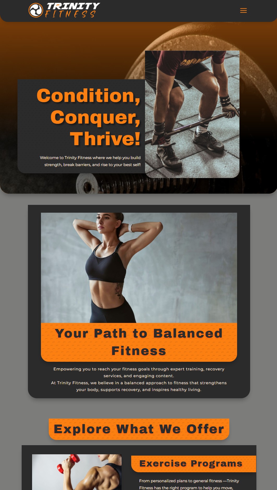 Trinity Fitness Full Page